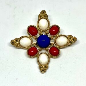 Sarah Coventry Americana Maltese Cross Brooch
